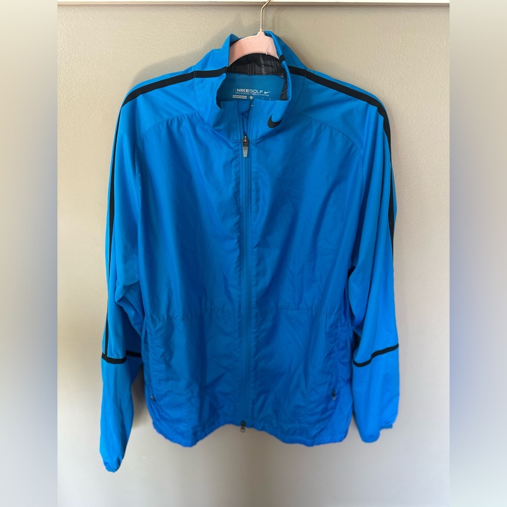 Nike Golf Blue Black Zip Up Windbreaker Jacket Men's Size Large